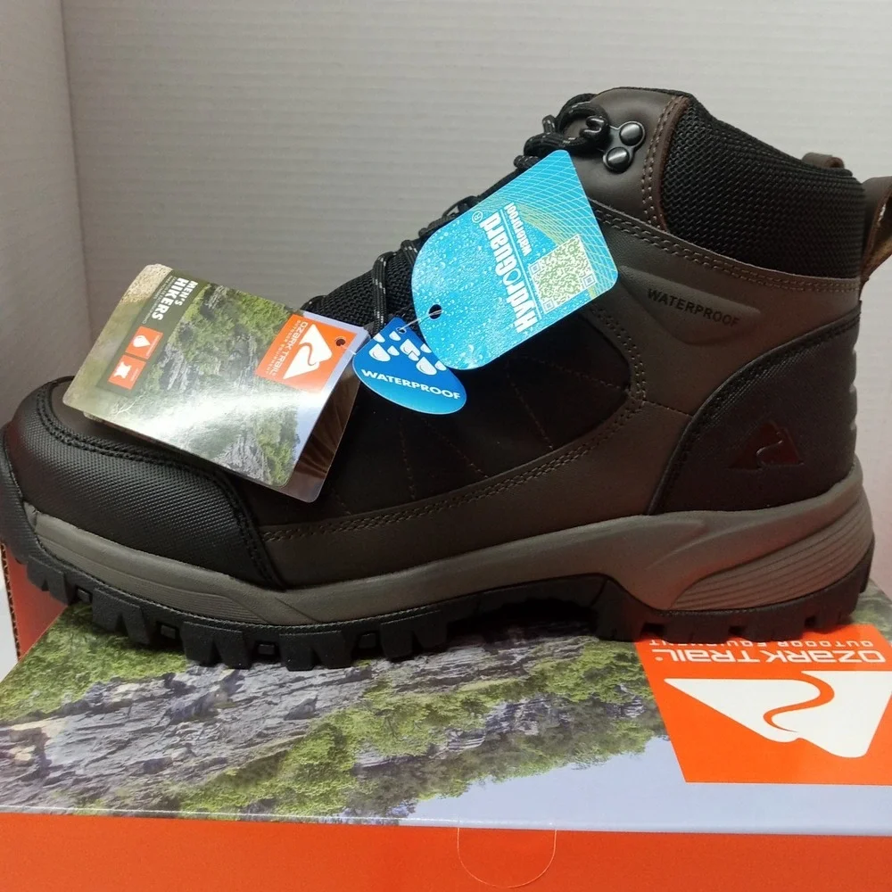 Ozark Trail OT Meadows 2.0 Men's Hiking Boots Size 12 Brown Waterproof‎ Leather
